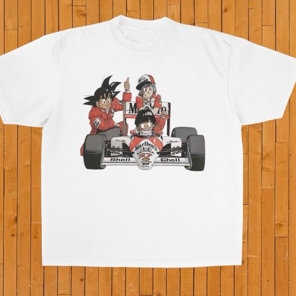 DRAGON BALL Z MARLBORO RACING TEAM CHAMPIONSHIP T SHIRT COLLAB ANIME